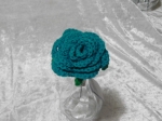 Crochet Open Rose - Teal
